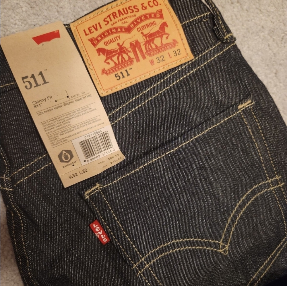 NWT Levi's 511 skinny fit taper Jeans men size 32 x 32